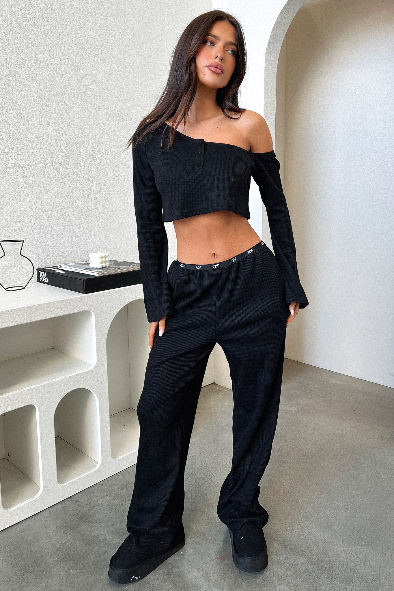 Dana Straight Leg Lounge Pants - Black