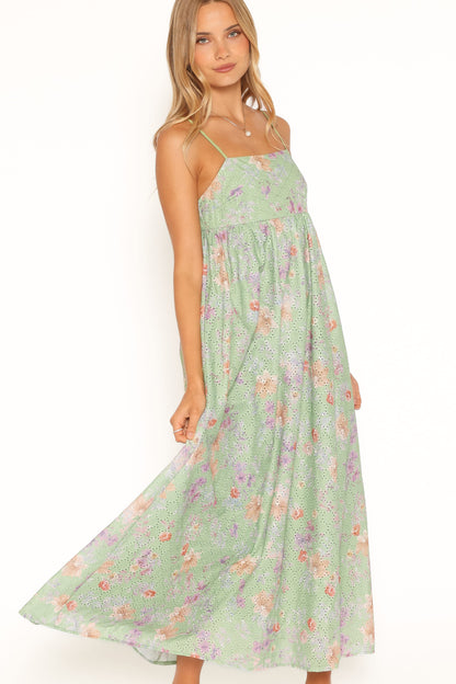 Alyah Maxi Dress - Green Floral