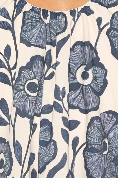 Bertine Mini Dress - Blue Floral