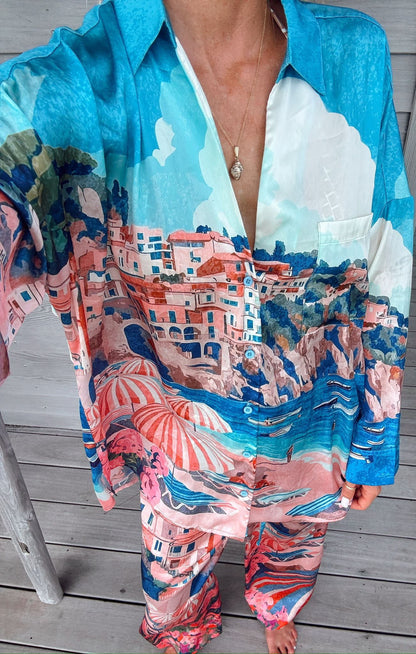 Overslept PJ Set ~ Oasis Beach Club Silky