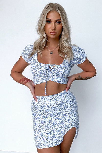 Georgie Skirt - Blue Floral
