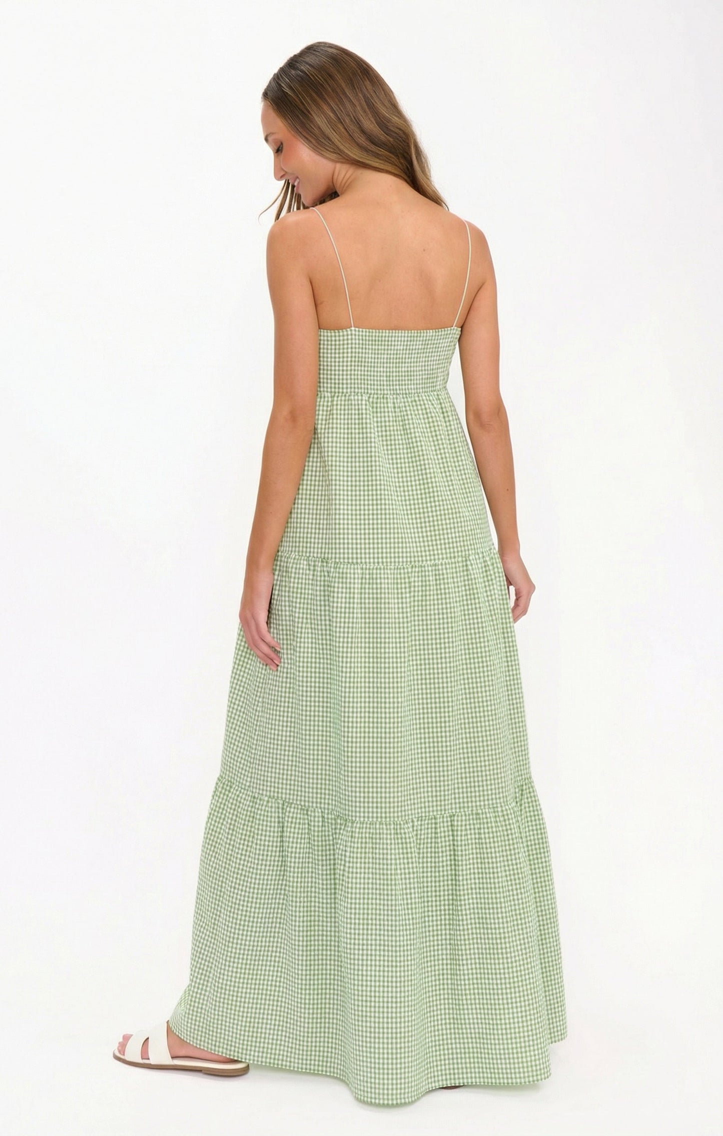 Long Weekend Maxi Dress ~ Field Green Gingham