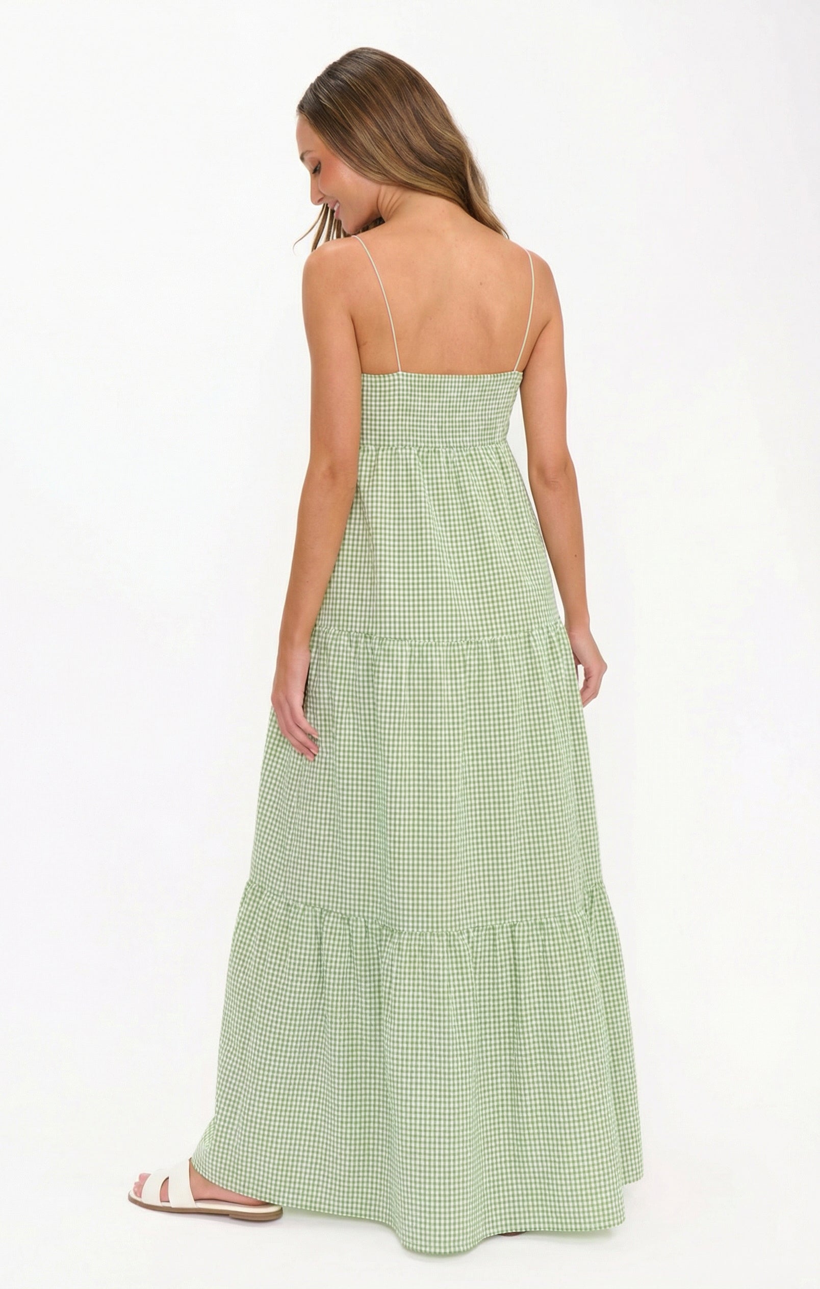 Long Weekend Maxi Dress ~ Field Green Gingham