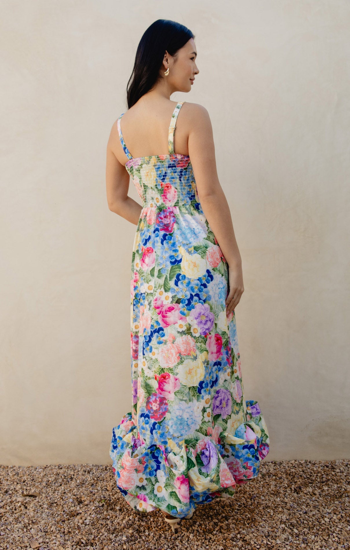 Rebecca Midi Dress ~ Flower Shop Taffeta