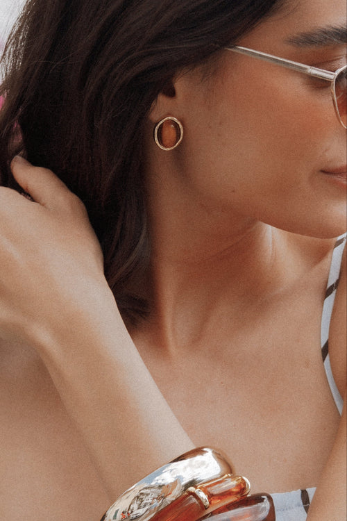Azalea Stud Earrings - Bronze