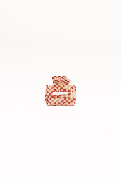 Capri Hair Clip - Tan Check