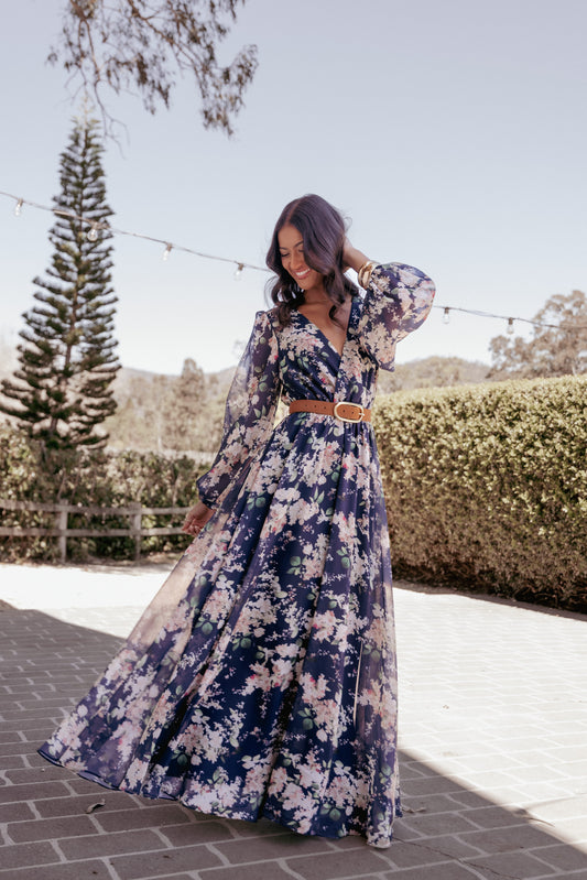 Anisa Maxi Dress - Navy Floral