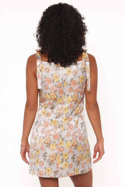 Carlie Mini Dress - Dusty Blue