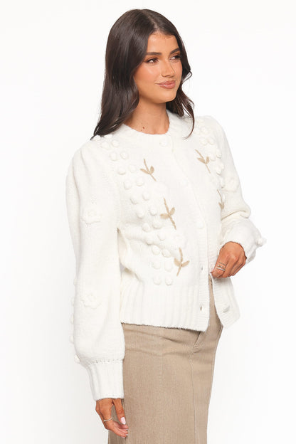 Cleo Floral Cardigan - Cream