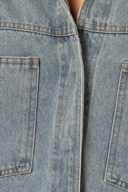 Cassie Oversized Denim Shacket - Blue