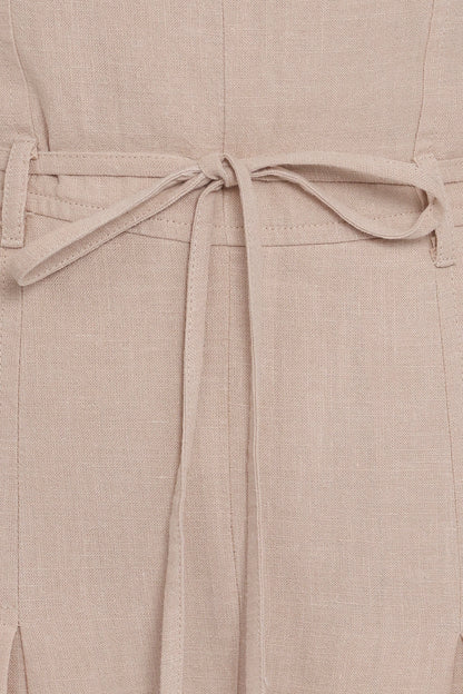 Calliope Tie Waist Jumpsuit - Wheat