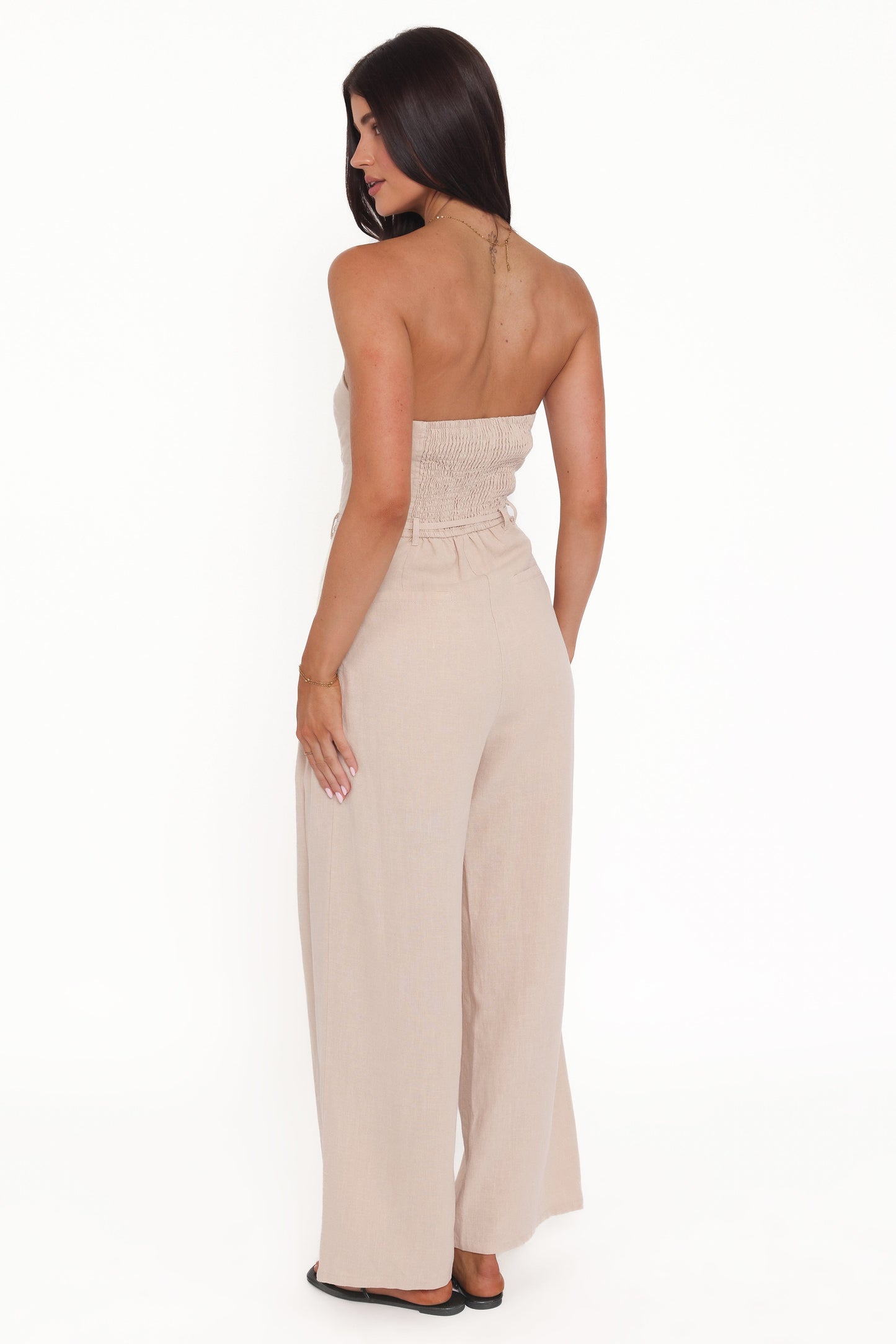 Calliope Tie Waist Jumpsuit - Wheat