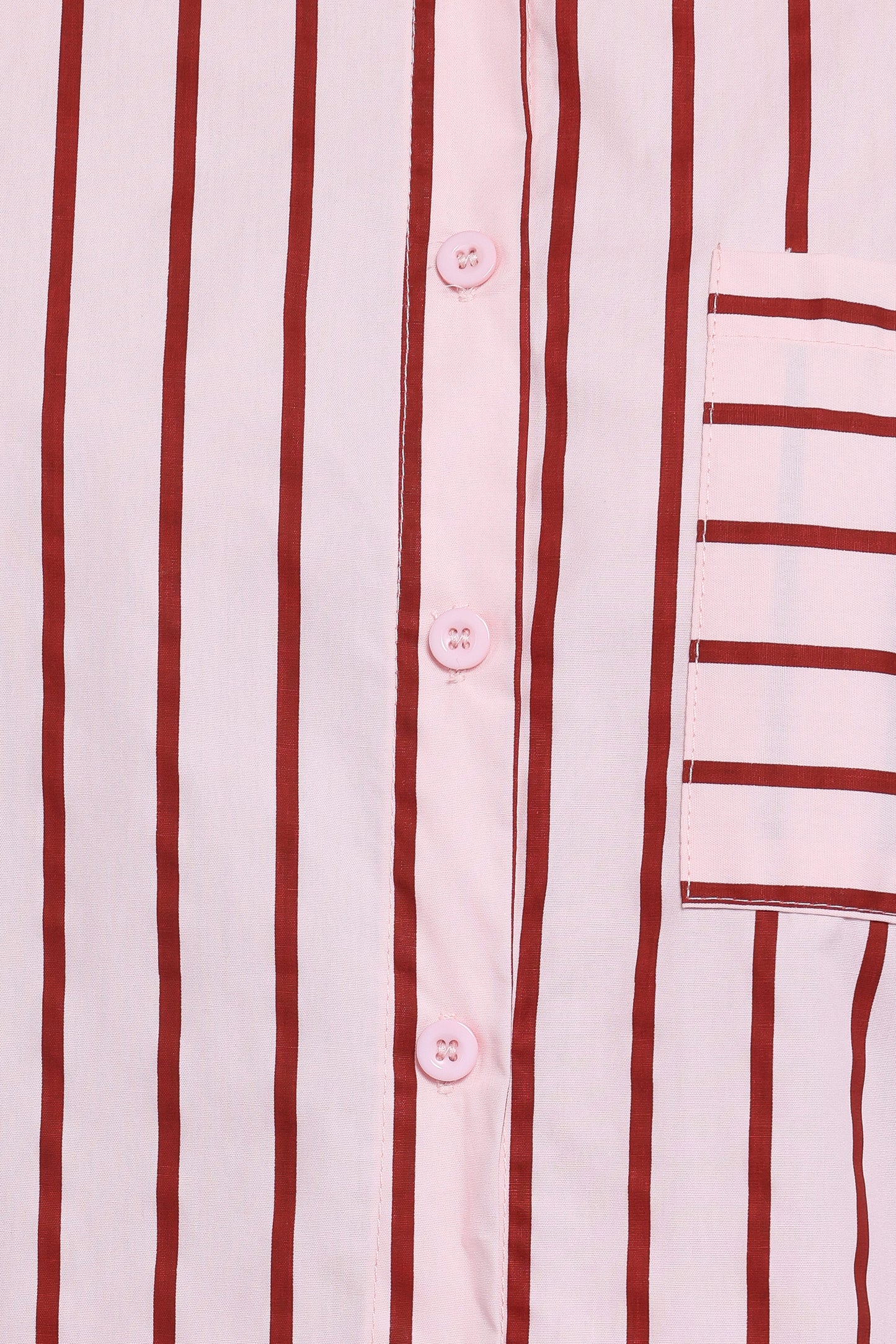 Ashlyn Short Set - Pink And Burgundy Stripe