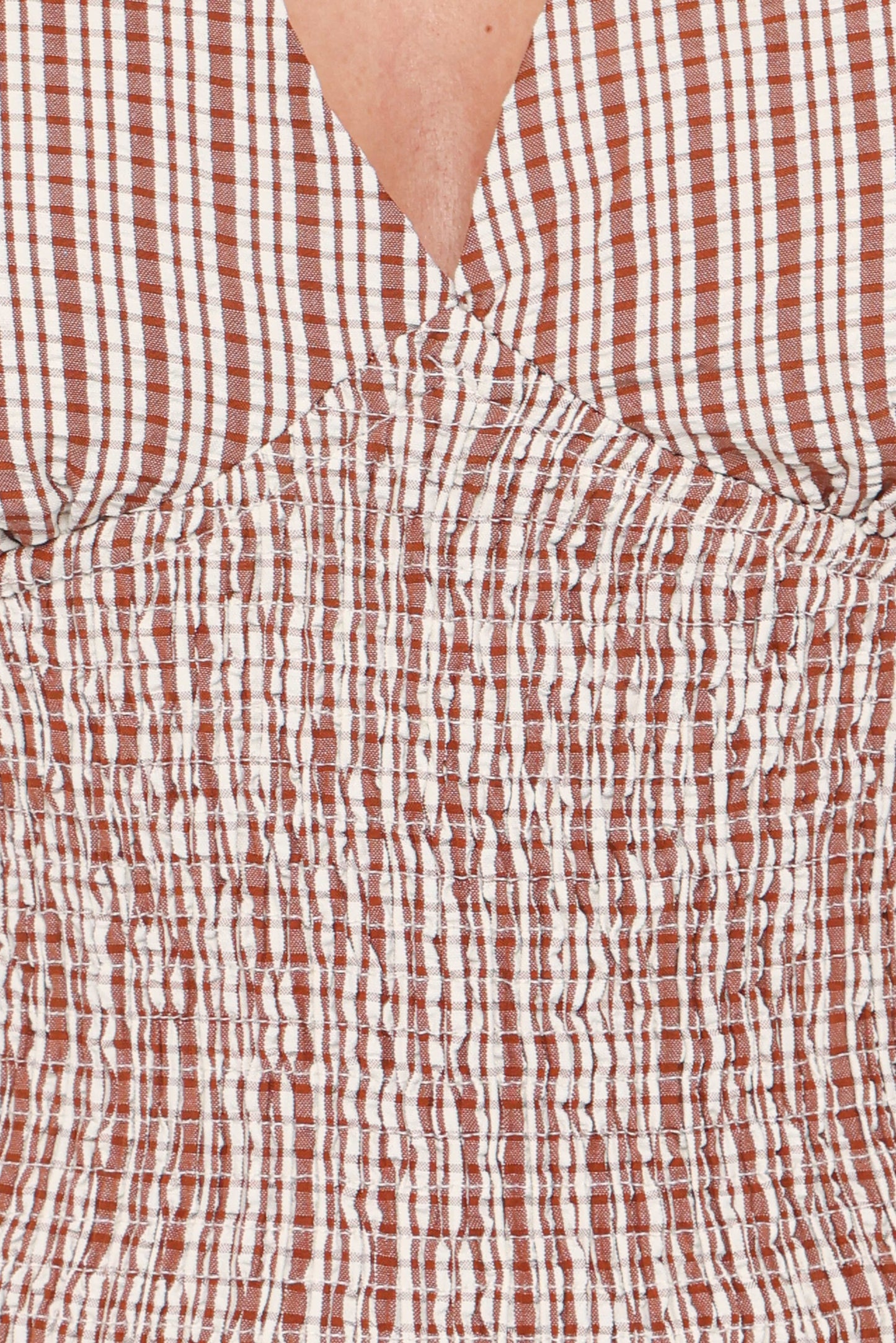 Eirlys Tiered Skirt Set - Brown White