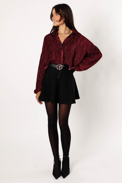 Cadence Long Sleeve Top - Burgundy