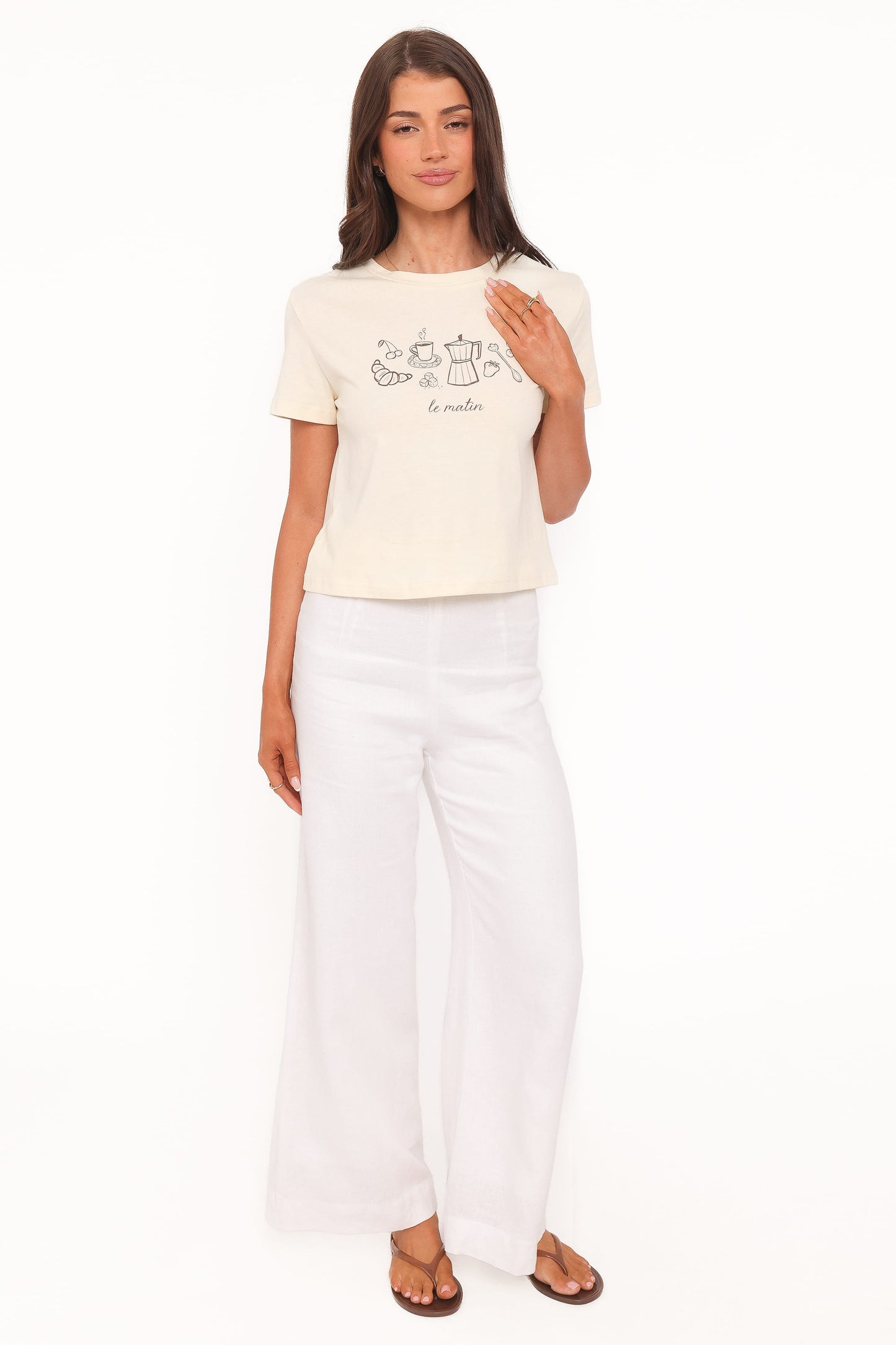 Camelia Graphic Tee - Cream