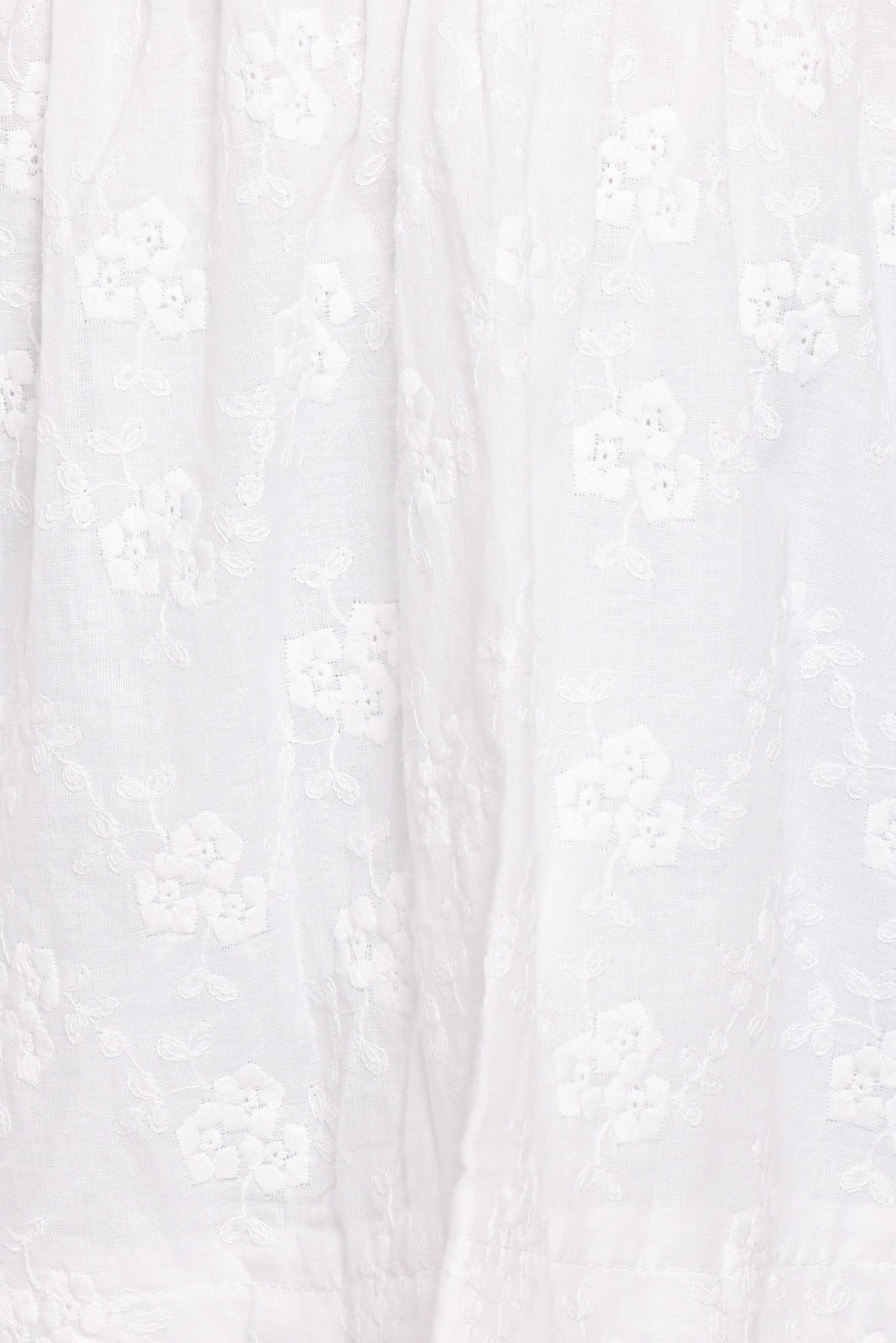 Camila Open Back Top - White Embroidery