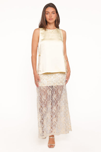 Coleman Side Slit Top - Butter Yellow