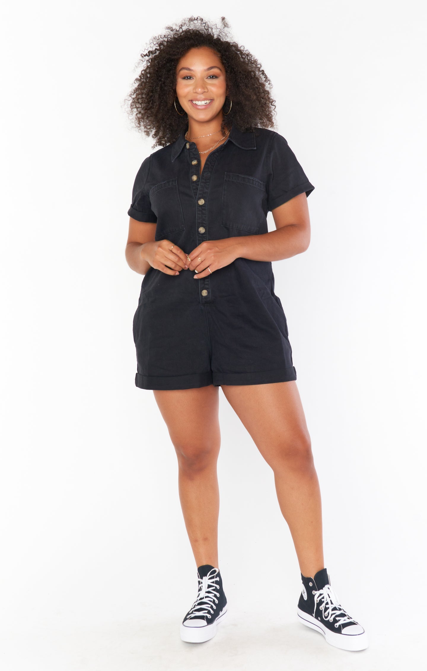 Range Romper ~ Washed Black