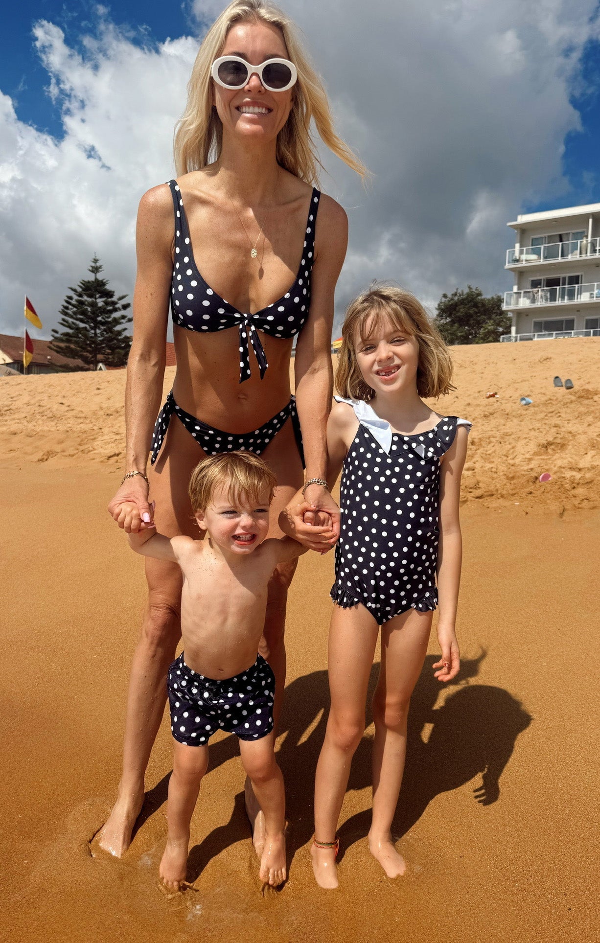 Madeline One Piece ~ Navy Polka Dot