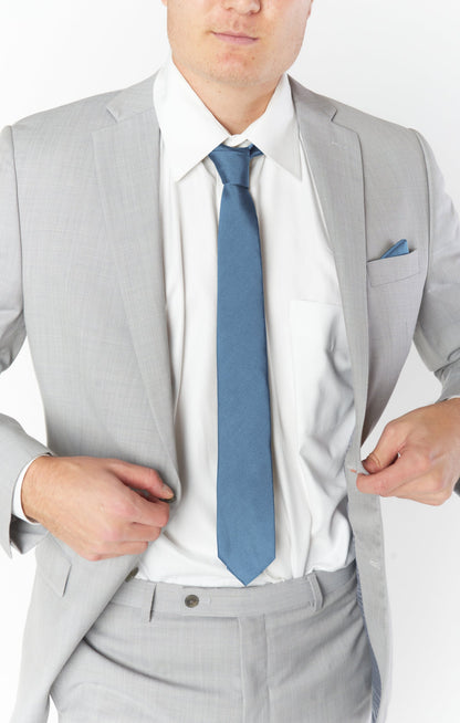 Nico Neck Tie ~ Slate Blue Solid