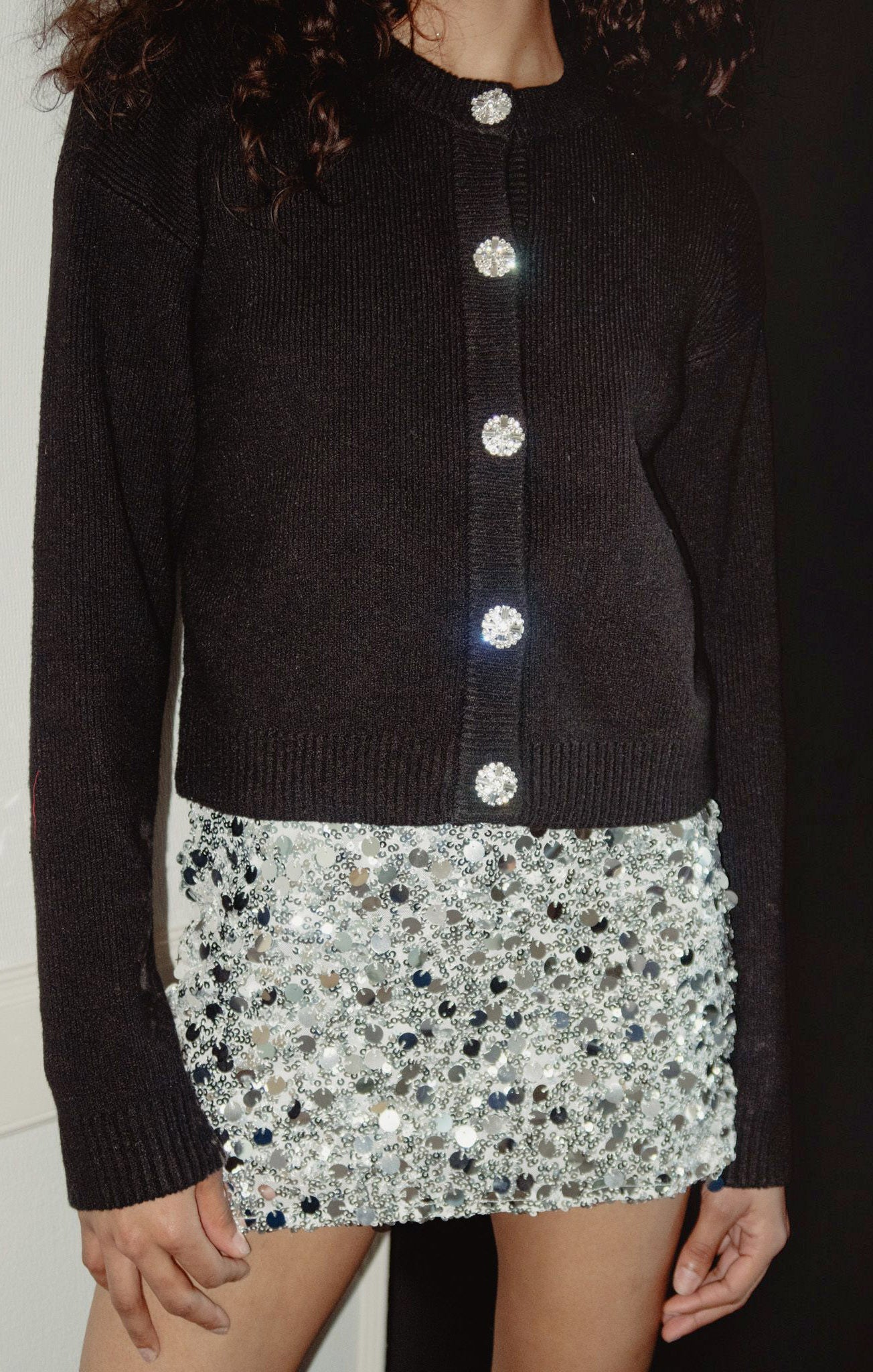 Maggie Cardigan ~ Black Knit