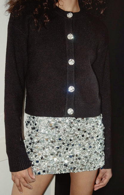 Maggie Cardigan ~ Black Knit