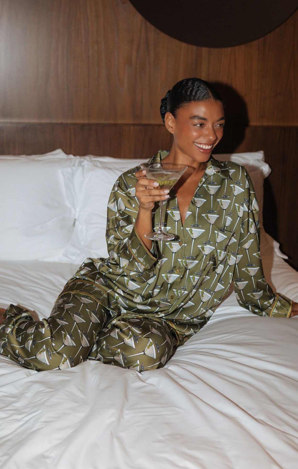 Overslept PJ Set ~ Extra Dirty Martini Silky