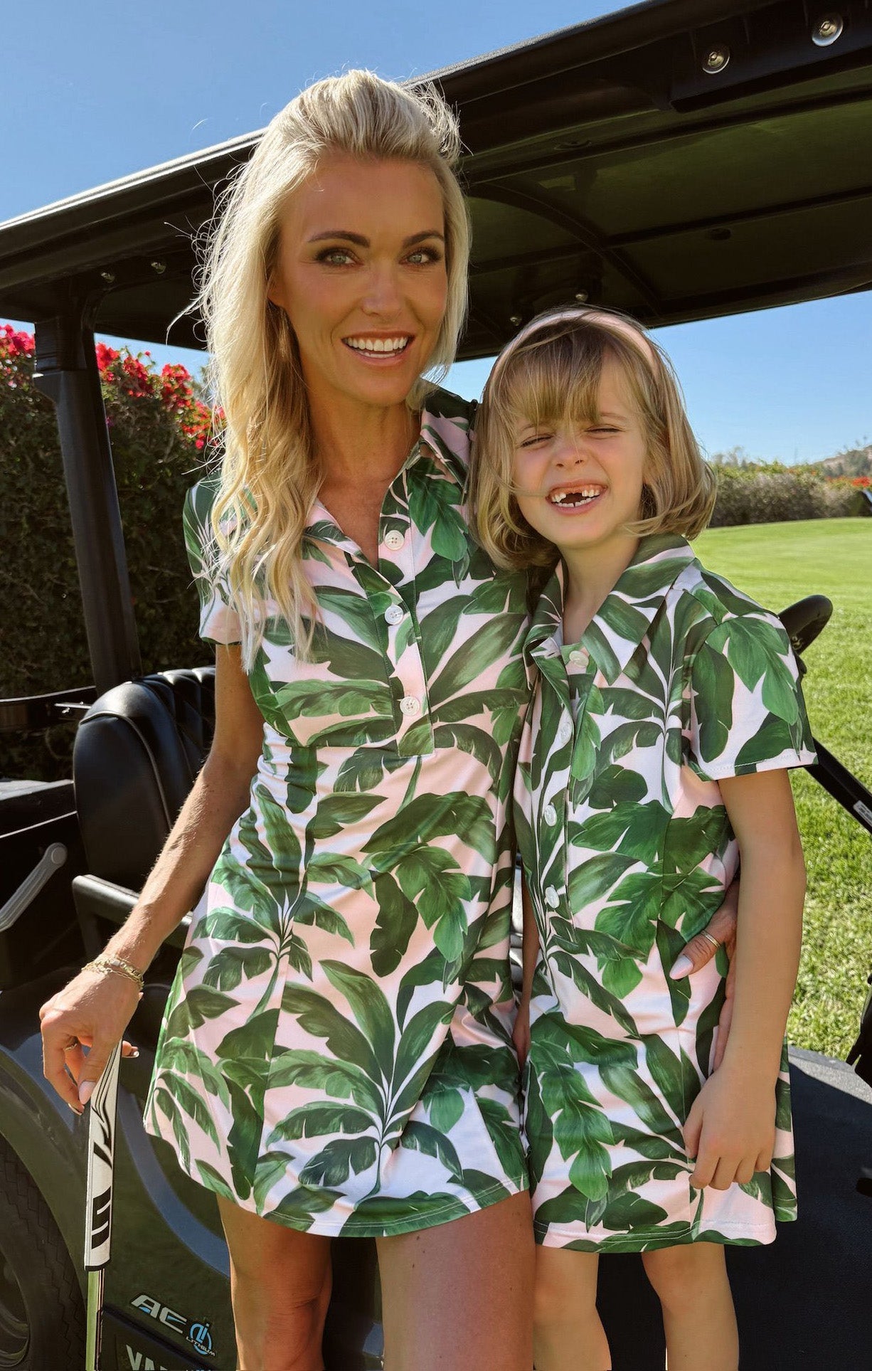 Little Clubhouse Dress ~ Pink Palms